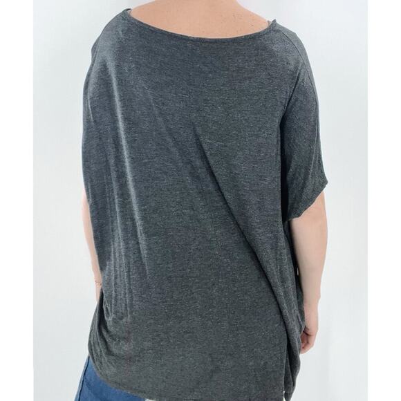 Vince Heathered Gray Relaxed Short Sleeve Tunic Tee Size XS - Picture 3 of 4